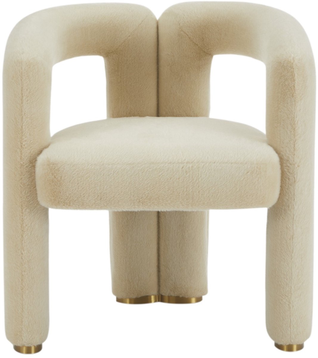 Sleepking - Fauteuil Twin Design - Faux Fur - Velvet - Beige