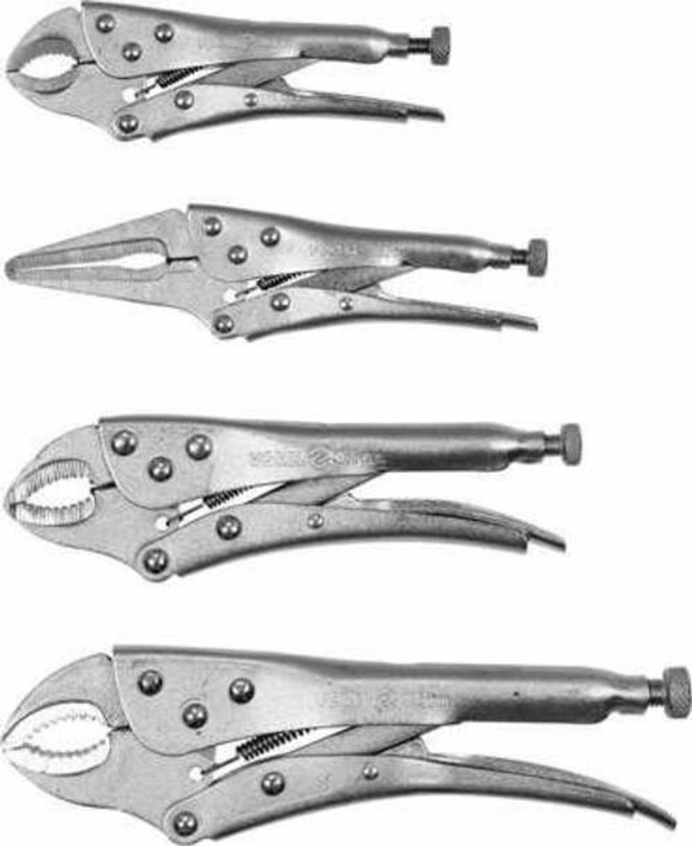 Vorel 44110 - Morsa tangen set - 4-delig - Ergonomische handvaten - Hoogwaardig staal