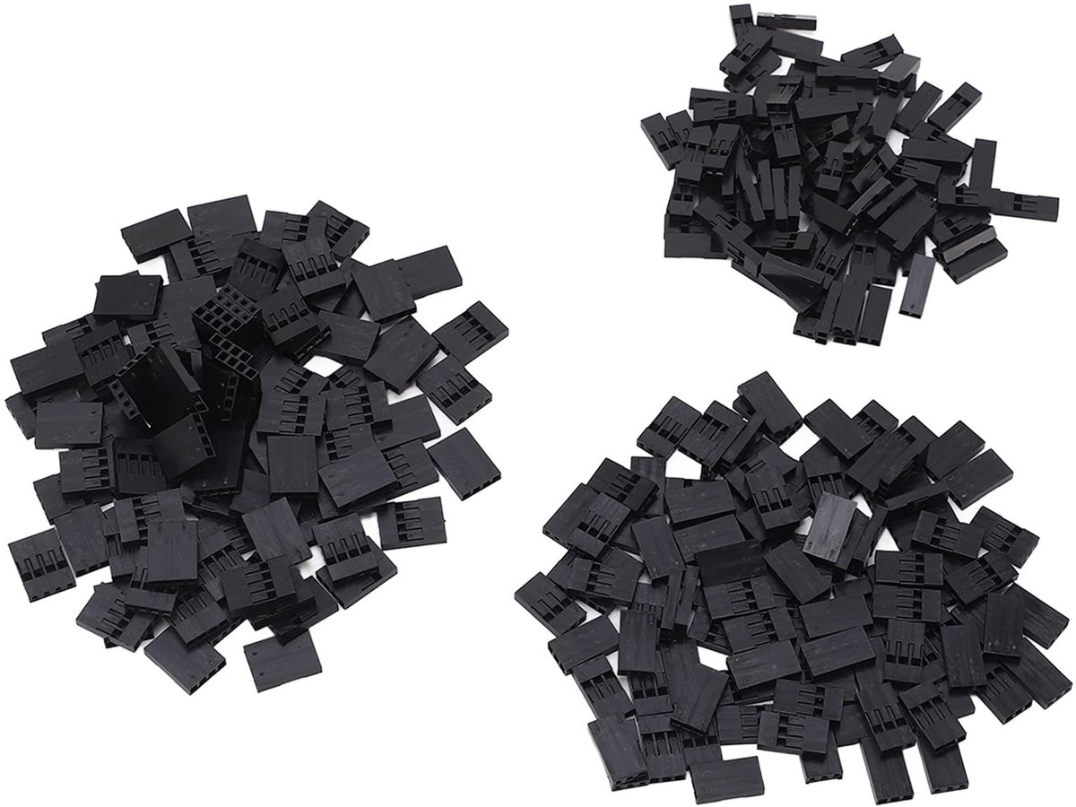 Allecto - Jumper Connectors - 300 Stuks - Ideaal voor Elektronische Projecten - 2.54Mm - 2, 3 & 4 Pin - Verbinders voor Kabels - Geschikt voor Hobb...