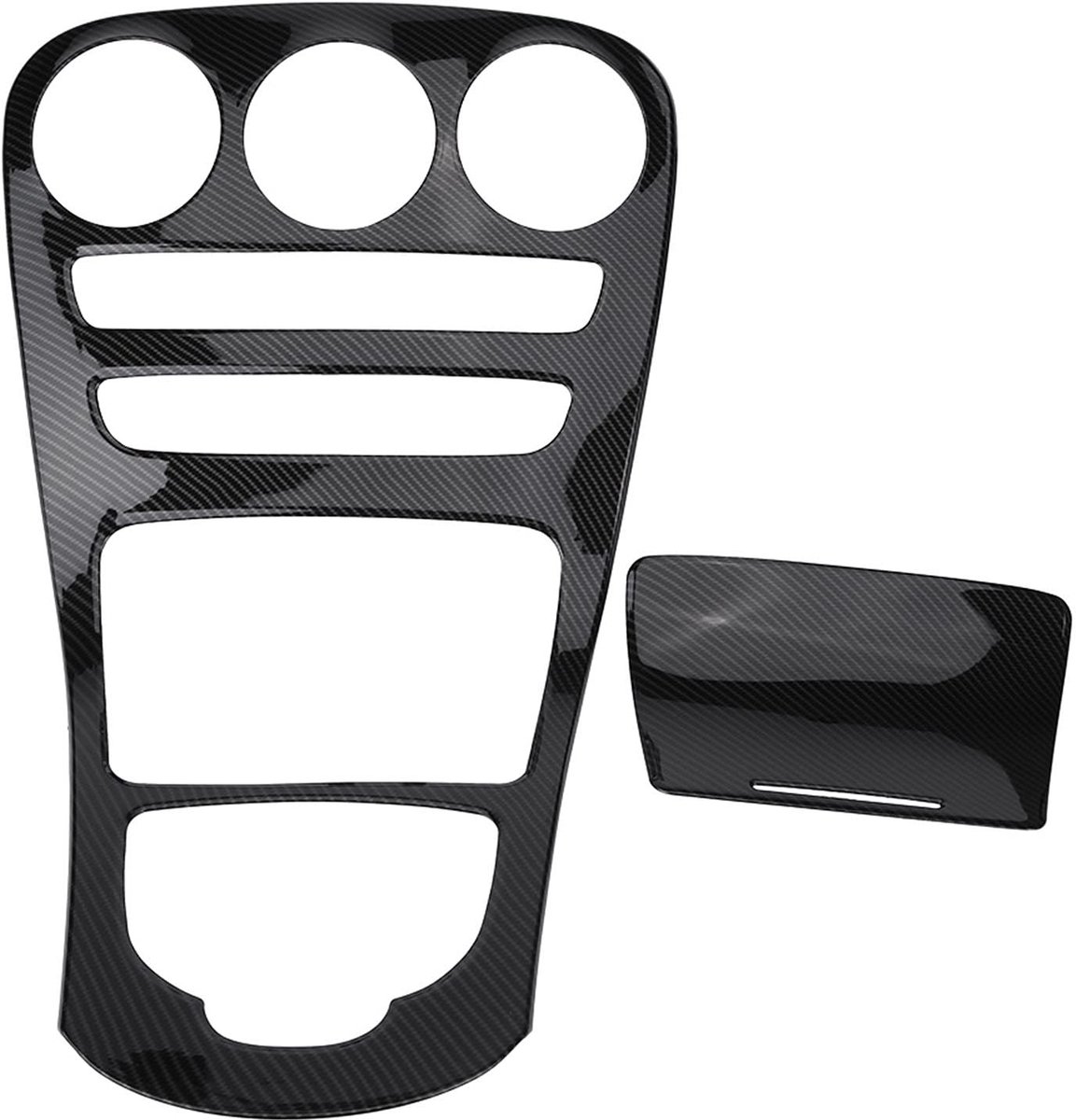 Allecto - Console Paneel Decoratie - Interieuraccessoires - Verhoogde luxe - Zwart - Voor C Class W205 en GLC Class W253 - Perfecte pasvorm - Gesch...