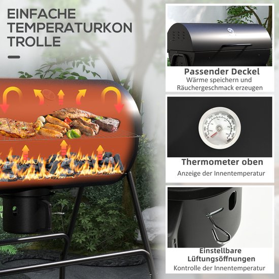 Houtskool Barbecue - Metaal - Zwart - 95x71.5x102cm - Buiten Gebruik van Merkloos — afbeelding 5