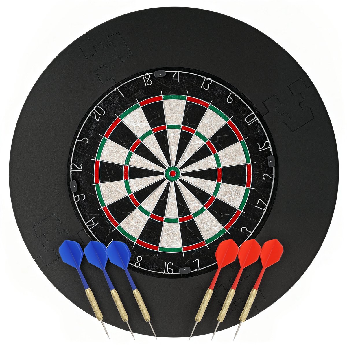 Sportnow Dartboard-Sisal, Kunststof-71,5L x 71,5B x 3,8H cm-Zwart