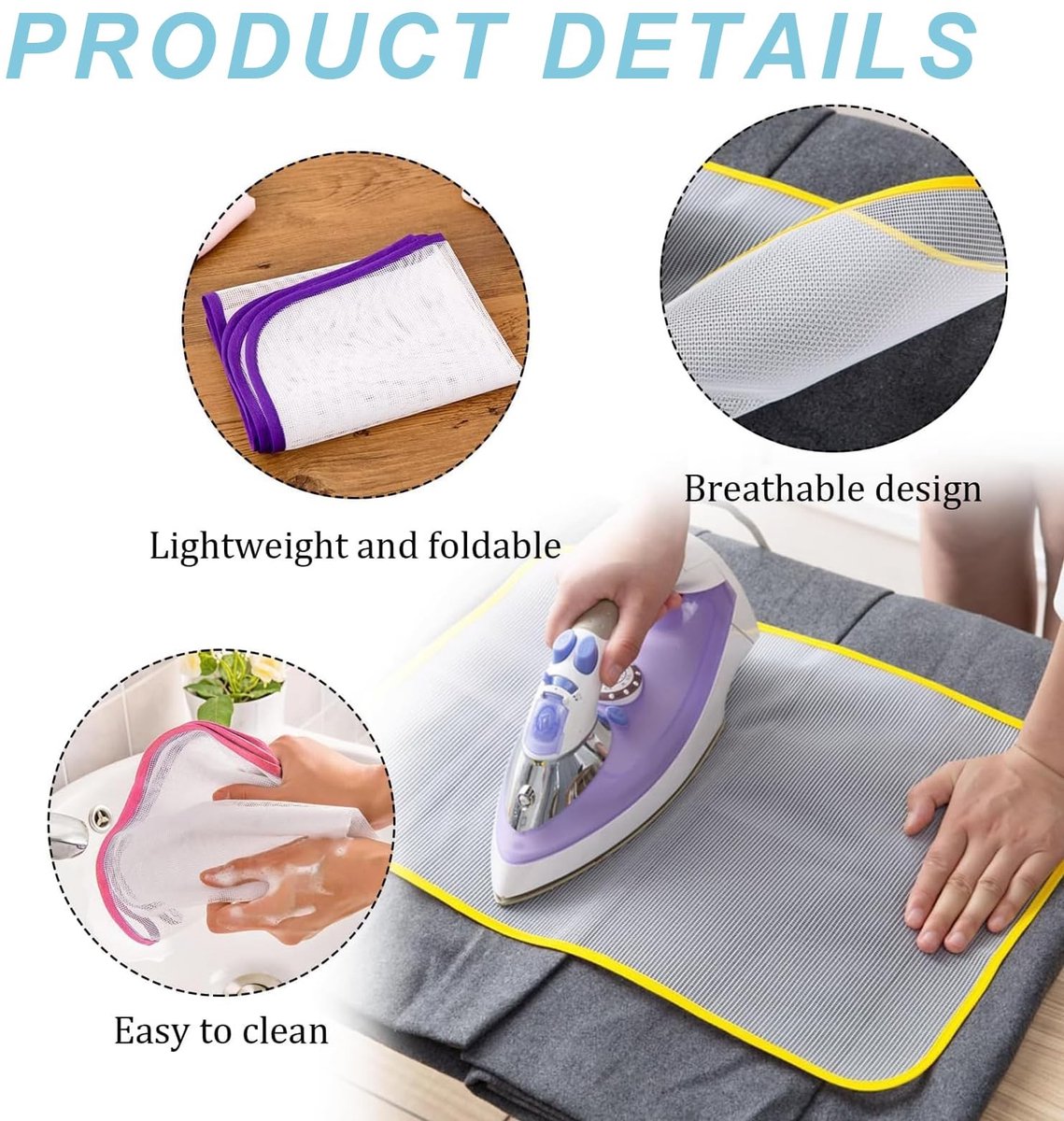 Allecto - Strijkplankhoes - Hittebestendig Mesh - 4 Stuks - 40 x 60 cm - Ideaal voor het Strijken van Kleding - Beschermt Kleding en Strijkijzer