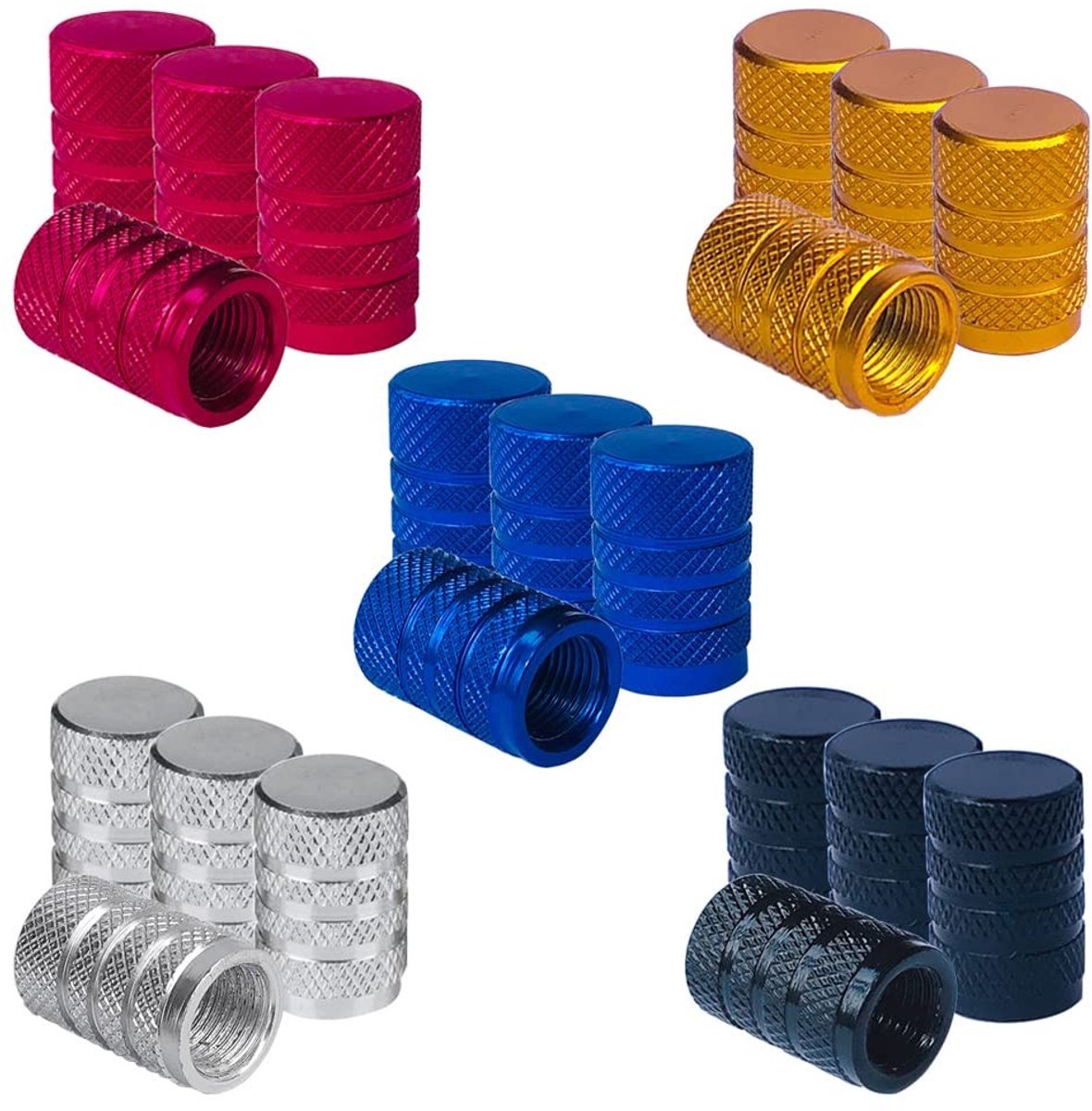Allecto - Premium Tire Valve Caps - Universele Dust Covers - Aluminium - Set van 20 - Geschikt voor Auto, Motor en Fiets - 5 Kleuren
