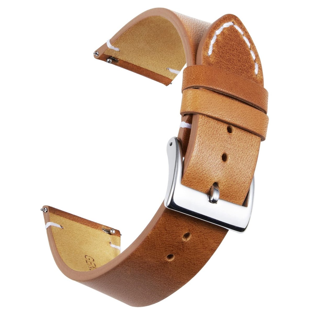 MTTProducts - Leren Horlogeband - Snelle Bevestiging - 12mm tot 24mm - Stalen Sluiting - Geschikt voor Mannen en Vrouwen - Diverse Kleuren