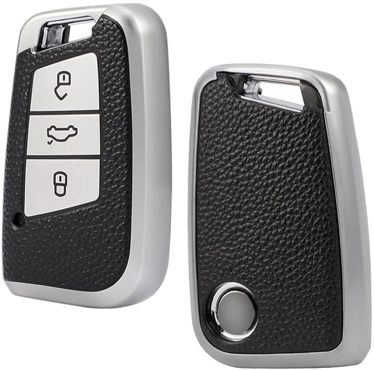 NTHProducts - Sleutelhanger - Bescherming - Zwart en zilver - Sleutelcover - Robuust ontwerp voor VW Passat B8 en 2021 CC