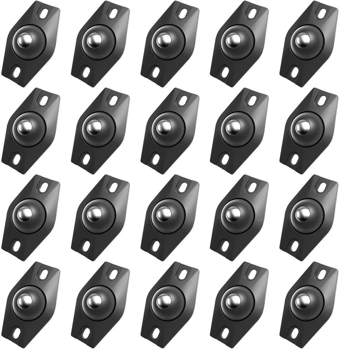 Allecto - Ball Wheels - Meubelwielen - 360° Rotatie - Zwart