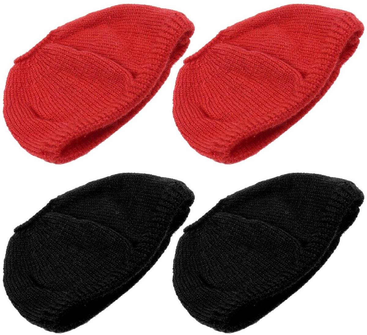 NTHProducts - Hoofdkussen - Earcup Bescherming - Zacht en Wasbaar - Rood en Zwart - Hoofdtelefoon Covers - Geschikt voor Diverse Merken - 2 Paar
