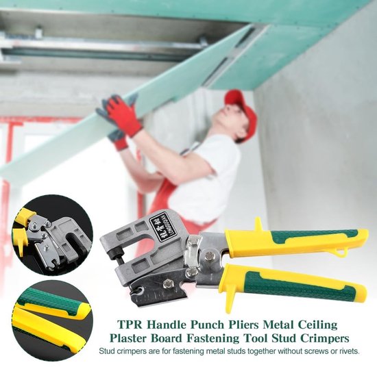 MTTProducts - Bolt Press Lock - Crimping Pliers - Handig voor metaalwerk - 250 mm - Ideaal voor drywall installatie - Groen & Geel van Mttproducts — afbeelding 5
