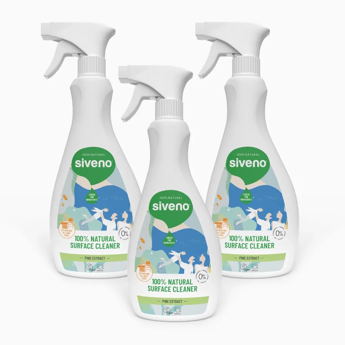 Siveno Natuurlijke Schoonmaak Voordeelset 3 Stuks – Allesreiniger voor Dagelijks Gebruik