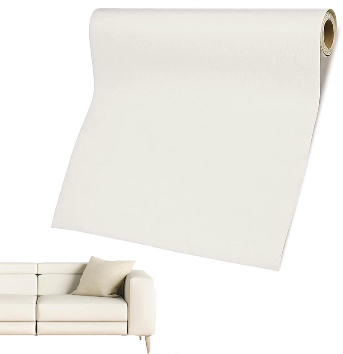 Zelfklevende PU Lederen Patches 60 x 137 cm voor Reparatie van Meubels, Autozetels en Sofas in Wit