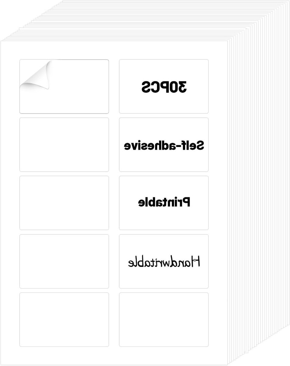 Zelfklevende Naamstickers 80 x 50 mm, Verwijderbaar, Printbaar A4, Geschikt voor Laser- en Inkjetprinters, Verpakking van 300 Stuks, Ideaal voor Kleding en Organisatie