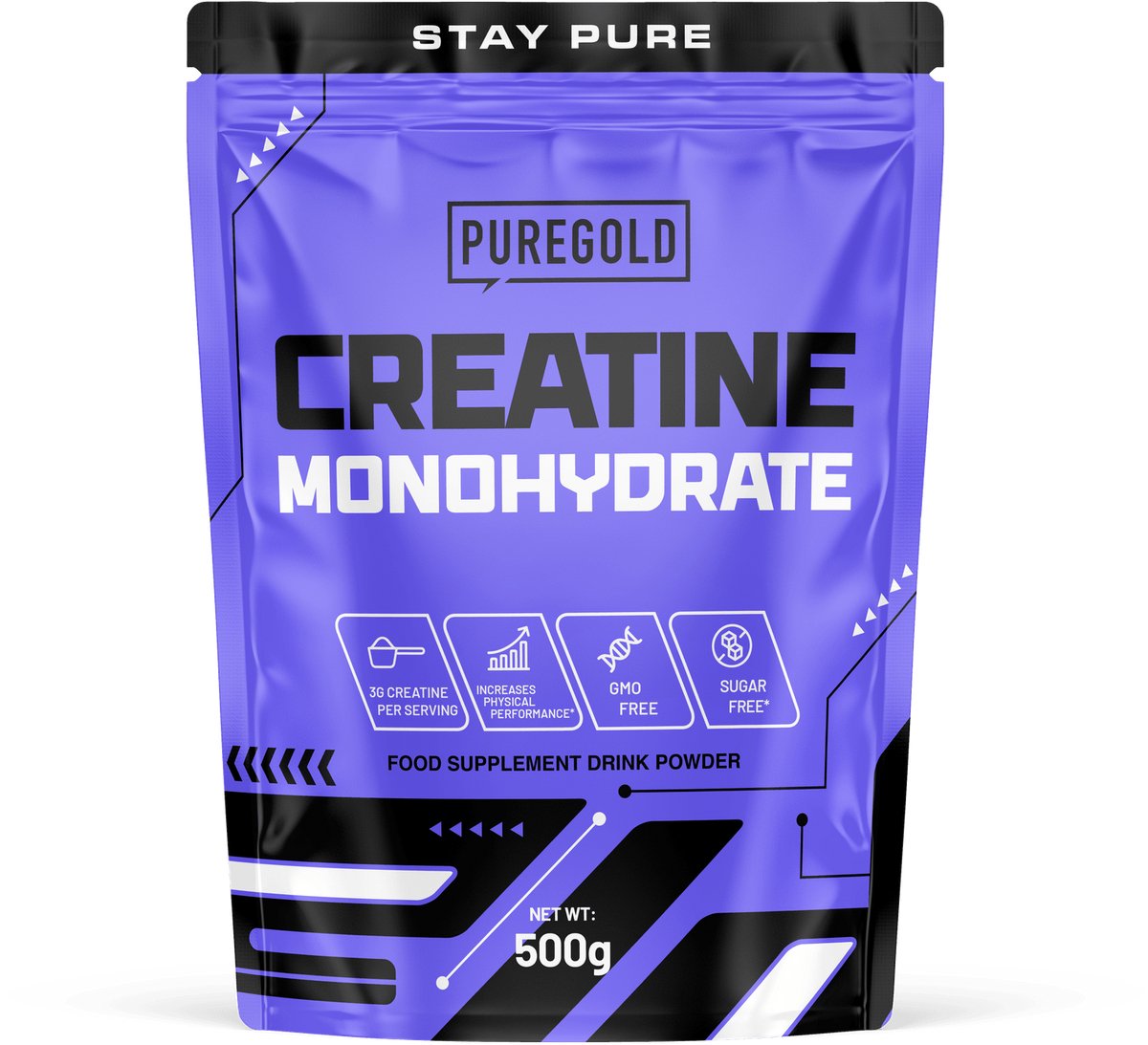Pure Gold Creatine Monohydraat Poeder – Kers-Limoen – 300g