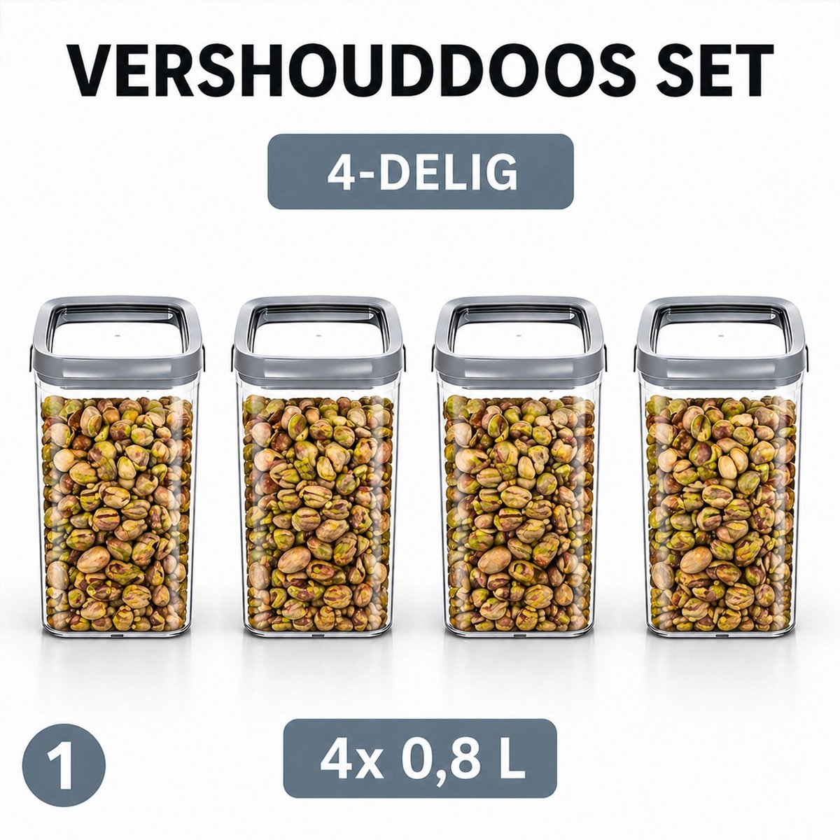 Curver - 4x Vershouddoos van 0,8 L - Dry Food Storage