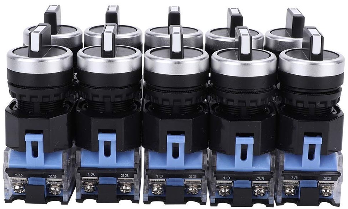 aladdien - 10pcs selector switch - Zelfvergrendeling - Hoogwaardige kwaliteit - Zwart - Rotatieschakelaar - Veiligheid en betrouwbaarheid - Geschikt..
