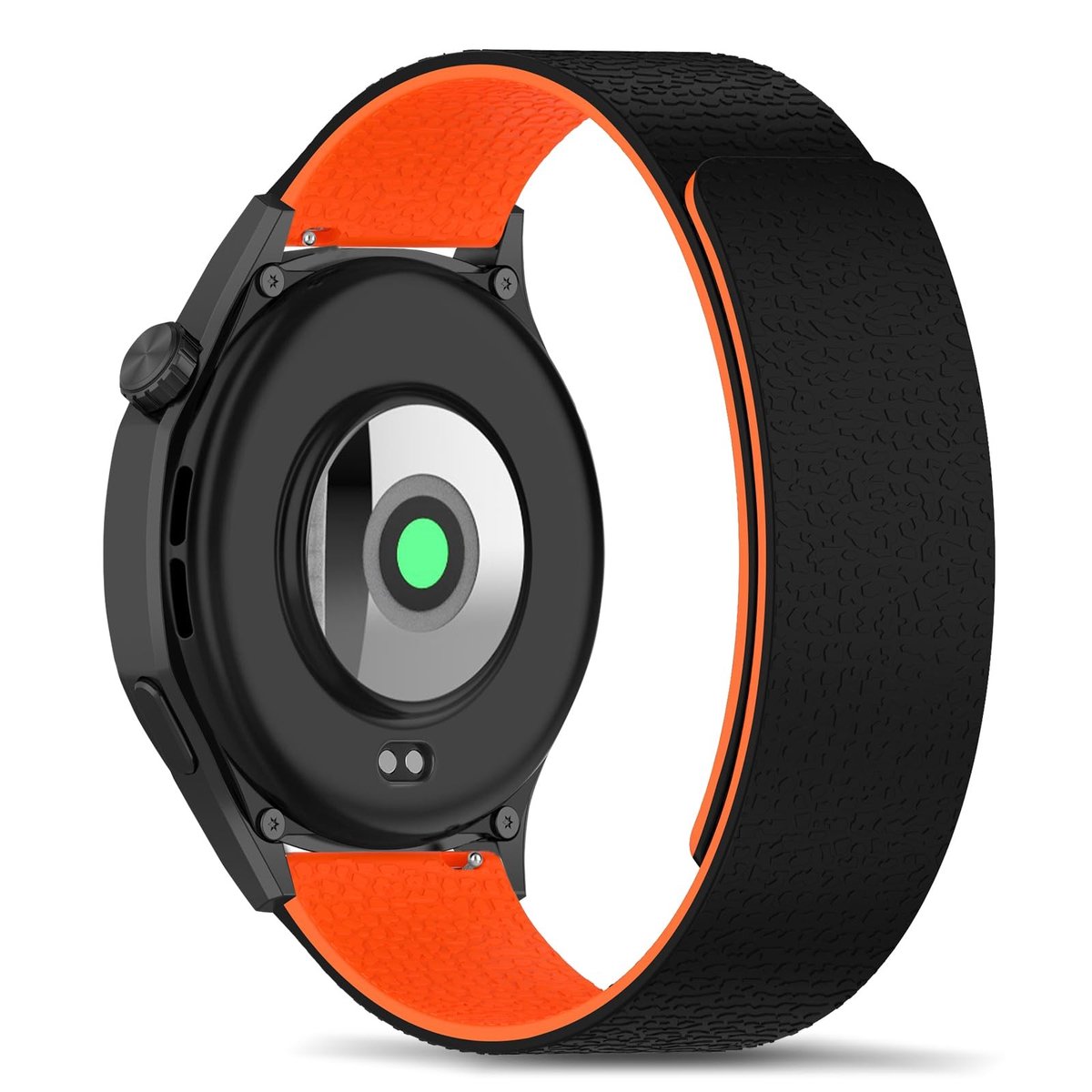NTHProducts - Horlogeband - Comfortabel - Vervangende band voor sporthorloge - Zacht silicone - Magnetische sportloop - Geschikt voor Xiaomi - Zwart-Or...
