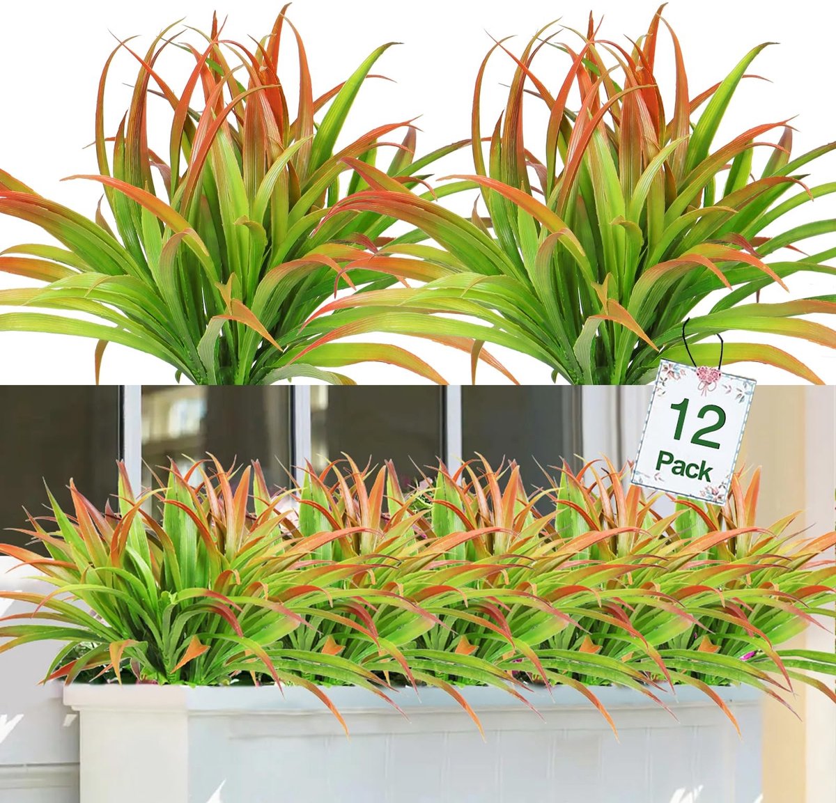 NTHProducts - Kunstgras Planten - 12 Stuks - Onderhoudsvrij - UV Bestendig - Groene Nepplanten - Voor Binnen en Buiten - Decoratie