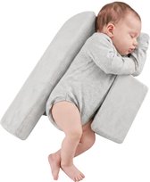 BimbelBoo - Coussin de couchage latéral Bébé - Coussin de couchage latéral Bébé - Housse lavable incluse - 0 à 6 mois - Coussin en rouleau - Coussin de couchage - Cadeau de maternité - Coussin Bébé tête plate