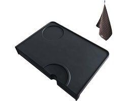 Tampermat met tafelrandbescherming en koffiehanddoek, antislip barista-accessoires voor koffieliefhebbers en professionele barista's
