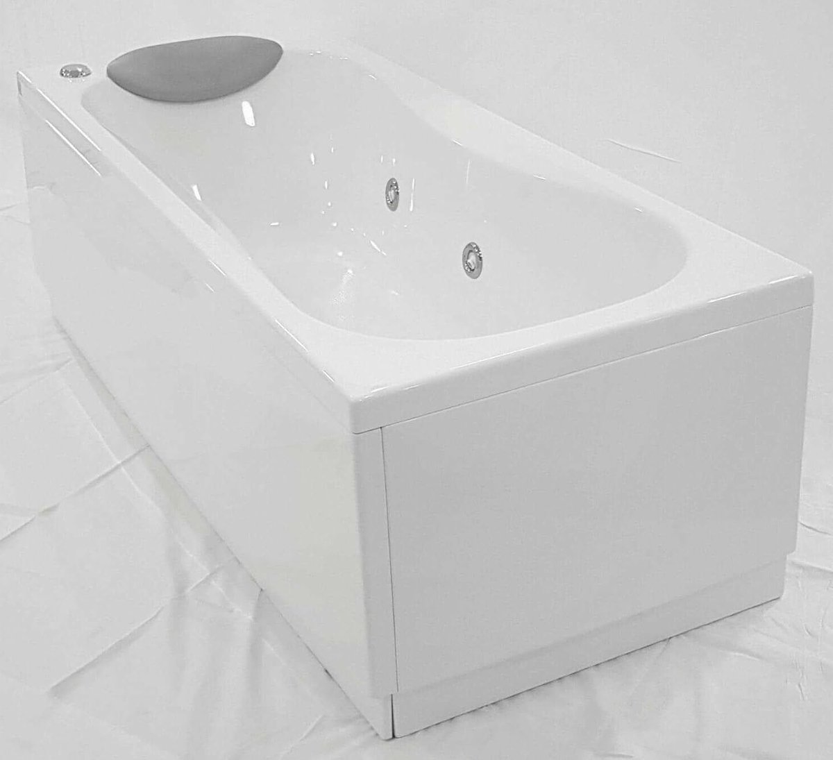 Whirlpool Bad Calypso Eco 170 x 70 x 55 cm – Rechthoekig Hydromassage Bad van Acryl, 170L Bubbelbad met 6 Jets, Omkeerbaar Installatiebad met Versterkt Frame, Luxe Indoor Jacuzzi Wit – Vermissen