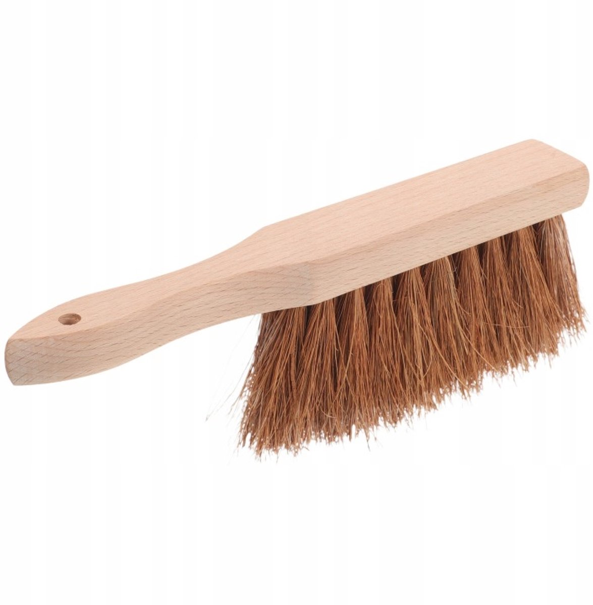 Haardborstel van kokosvezel met houten borstel