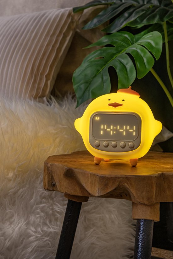 Lucide PINCHA DUCK - Oplaadbare Tafellamp Kinderkamer - Accu/Batterij - LED 3 StepDim - 1x1,5W 2100K - Met muziekfunctie - Geel - Essential van Lucide — afbeelding 4