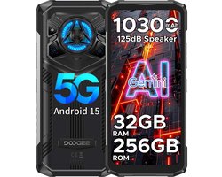 Robuuste Smartphone - DOOGEE Blade20 Play Dual SIM 5G - 32GB RAM/256GB ROM - 10300mAh 33W - Android 15 - 6,6 inch IPS - 50MP+16MP Gemini AI - IP68/IP69K Outdoor Telefoon - Zwart