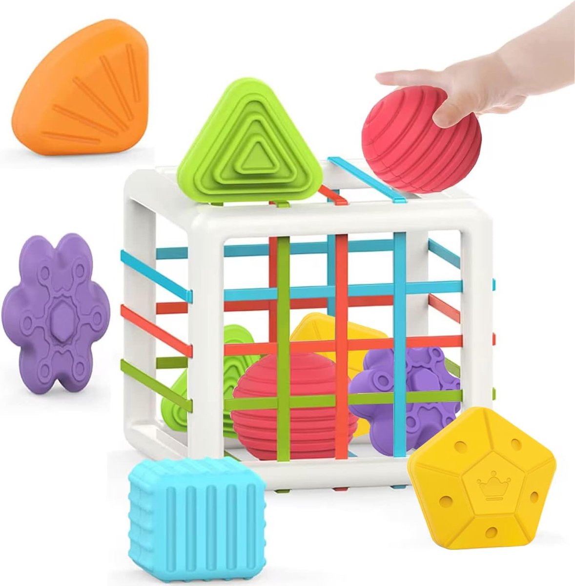 JeiibrZui Educatief Vormen Sorteren - Veilig ABS Material - Ontwikkelingsgeschenk Voor Baby's