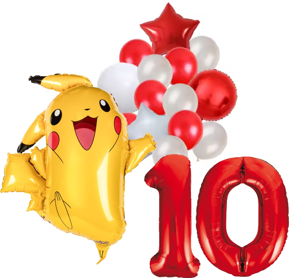 Pokemon ballon set - 62x78cm - Folie Ballon - Pokemon - Pikachu - Themafeest - 10 jaar - Verjaardag - Ballonnen - Versiering - Helium ballon