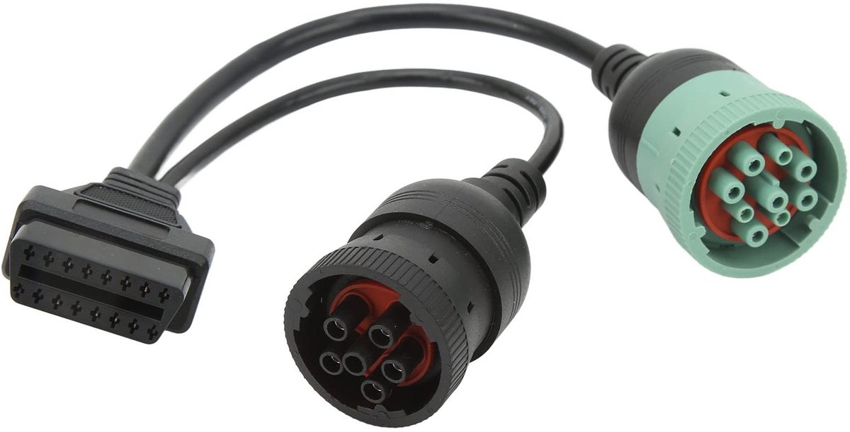 Allecto - OBD2 Truck Y Kabel - Universele 16Pin naar 6pin J1708 9pin J1939 Adapter Kabel - 31,5 cm - Geschikt voor Auto en Vrachtwagen - Diagnostis...