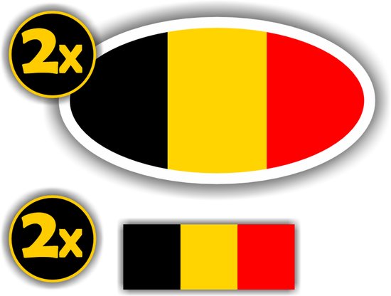 Ensemble d'autocollants de voiture de drapeaux belges.