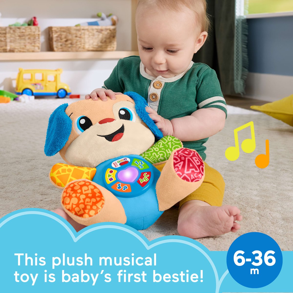 Fisher-Price Leerplezier Meegroeispeelgoed Puppy - Muzikale Knuffel — afbeelding 2