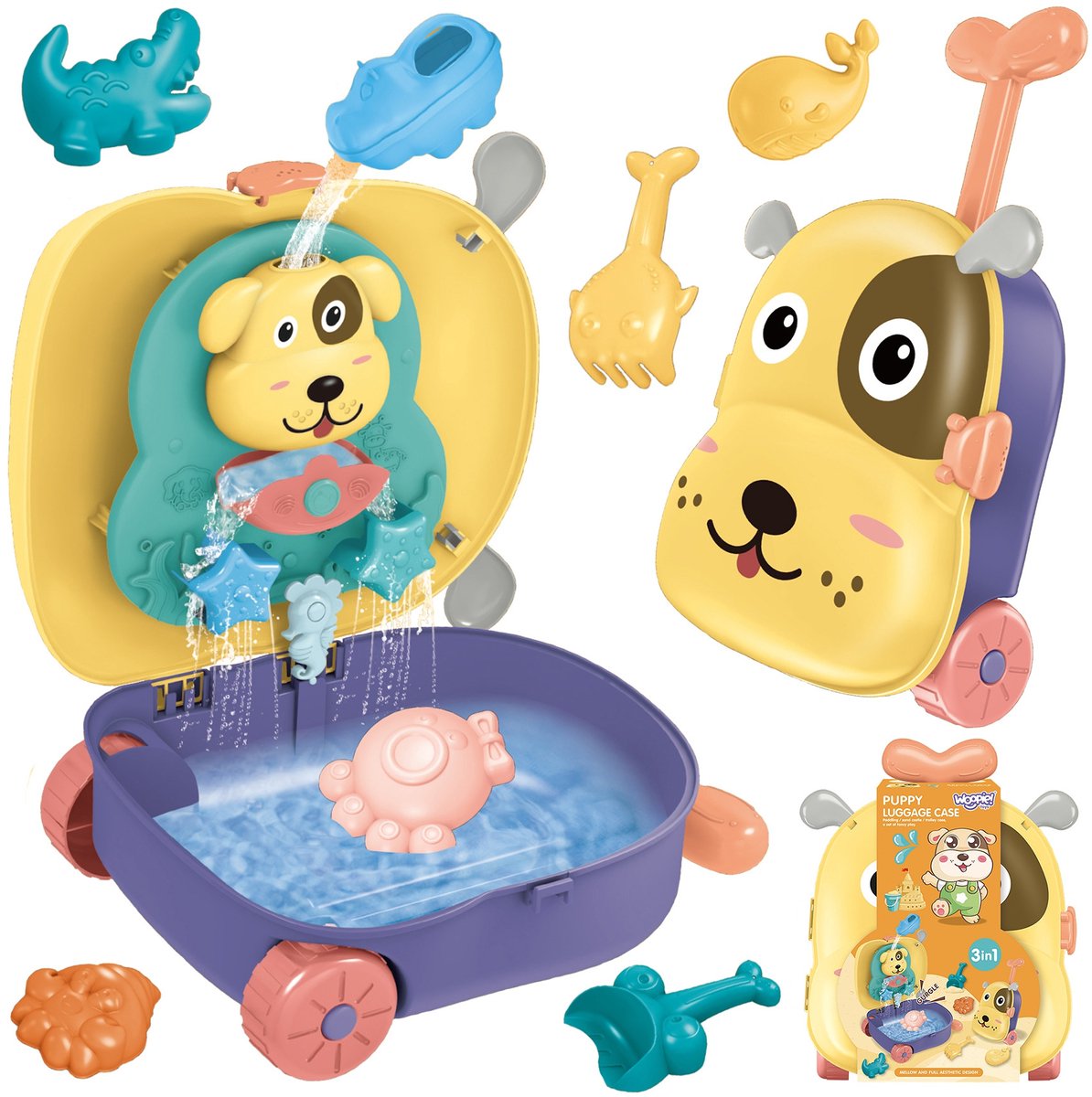 WOOPIE Zandset 3in1 Hondenkoffer + Waterspeelgoed