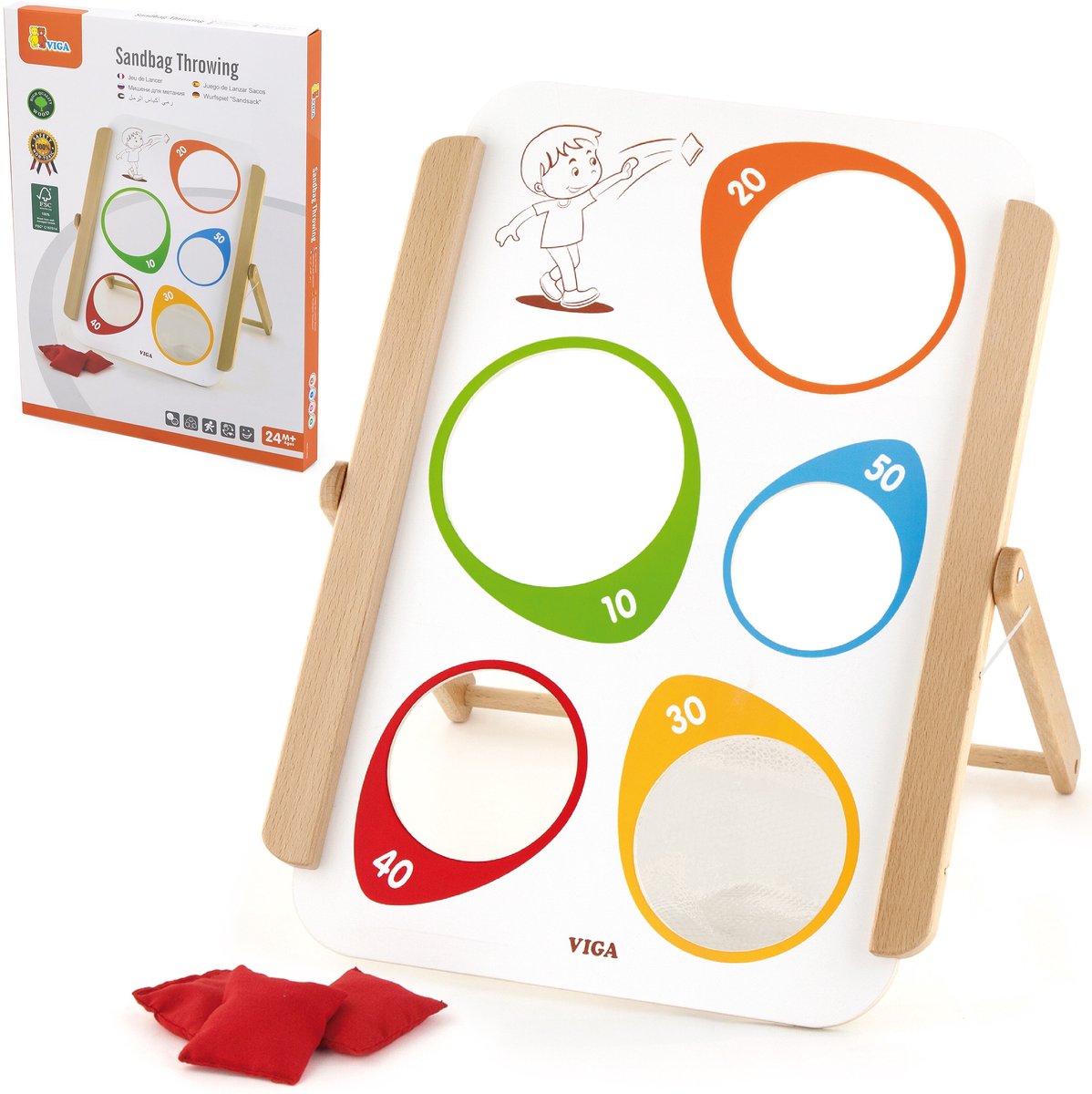 Viga Toys Buitenspel Zakkenwerpen 44,5 Cm Multicolor