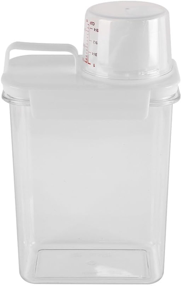 Laroal 1800ml Airtight Detergent Dispenser met Maatbeker - Voor Waspoeder en Vloeibare Wasmiddel