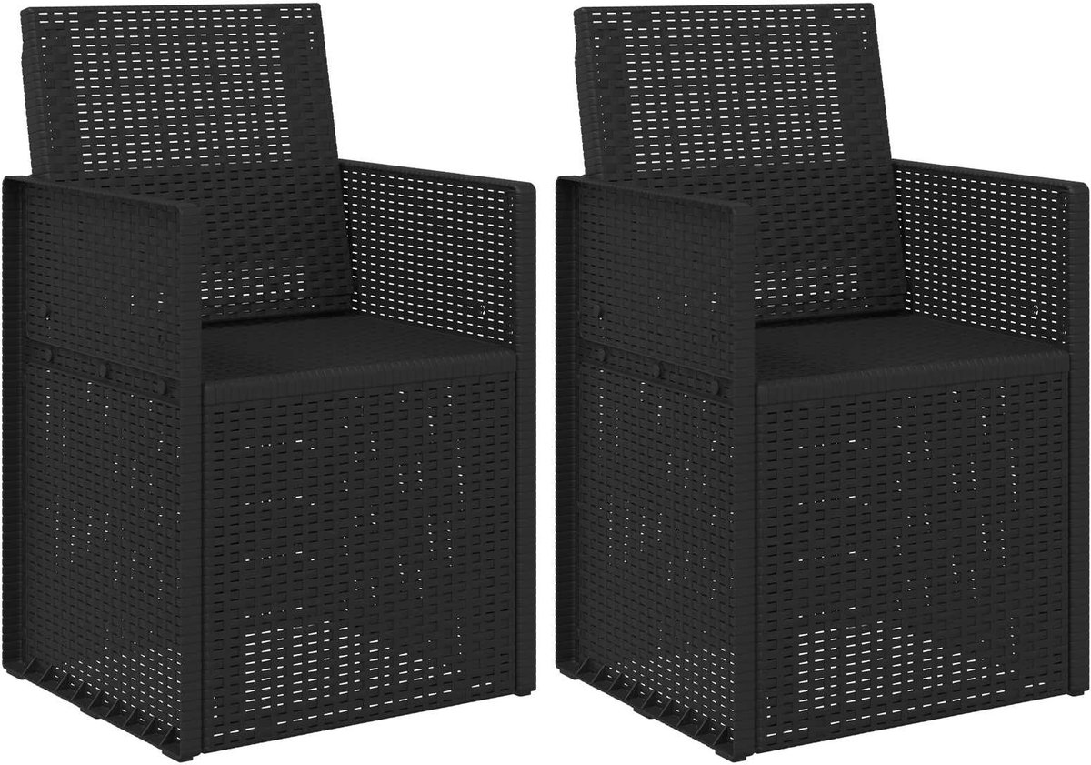 vidaXL - Tuinstoelen - 2 - pcs - Antraciet - 53 - x - 47 - x - 88,5 - cm - PP