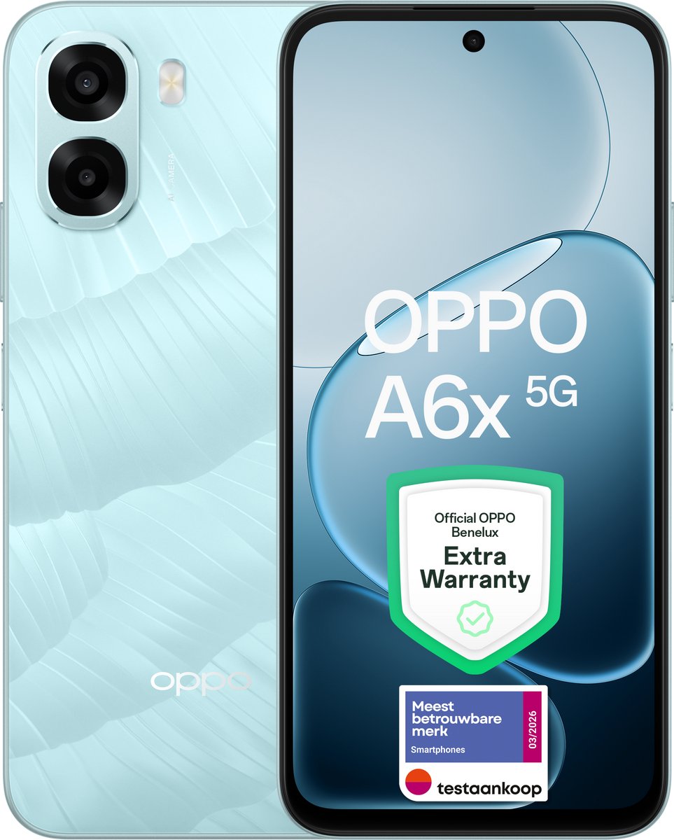 OPPO A6x 5G 4+128GB Ice Blue - Extra Garantie
