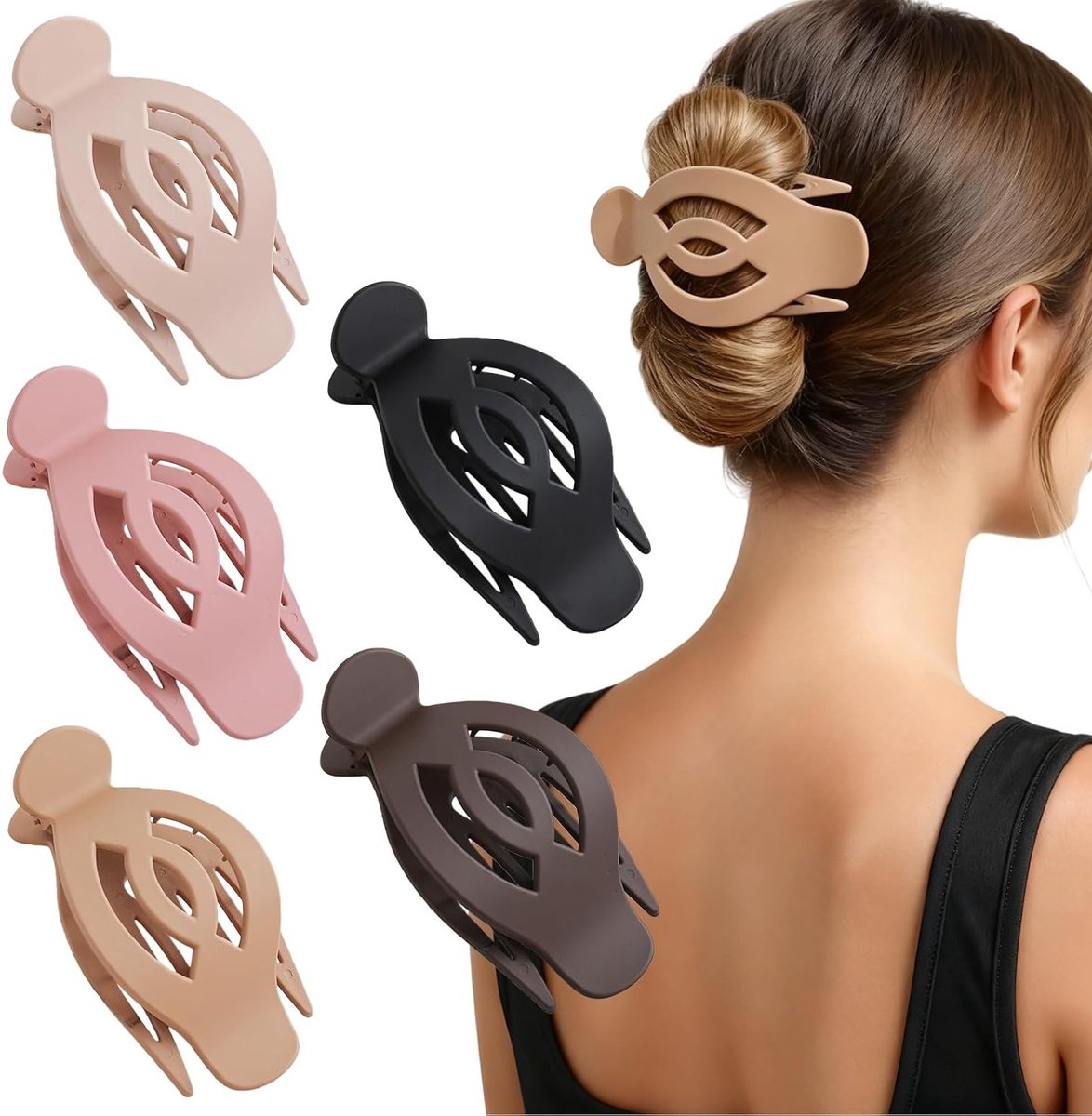 Upgrade Haarclips voor Vrouwen en Meisjes - 5 Inch Slippable Duck Neck Clips voor Lang, Dik en Dun Haar, Comfortabel en Duurzaam