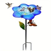 Giyiprpi - Bain D'Oiseaux De Jardin 3 En 1 Autoportant Noir - Bol D'Eau Résistant Intempéries + Mangeoire + Baignoire Pour Oiseaux Sauvages