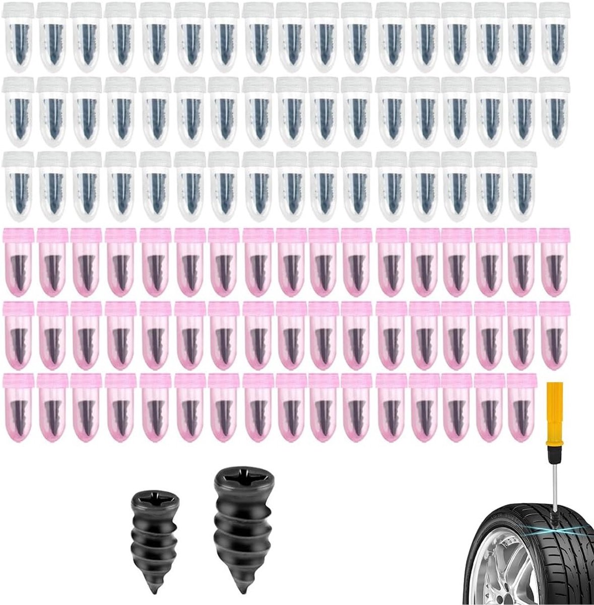 100 stuks rubberen bandenreparatiespijkers voor snelle bandenreparatie, gereedschap en accessoires