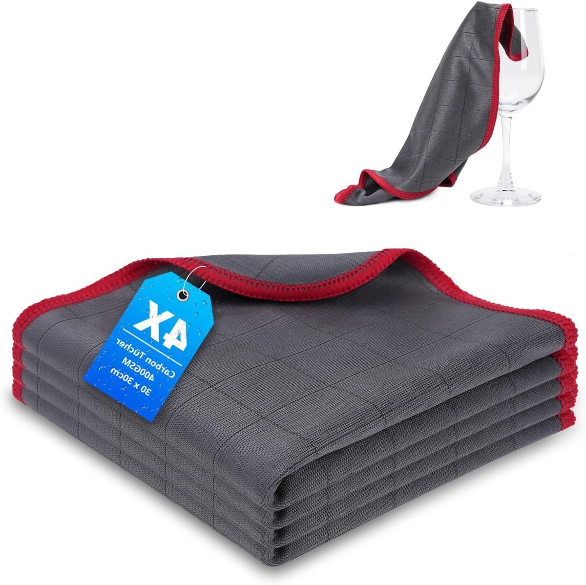 Microfiber Doeken 4 x Absorberende Polijstdoeken voor Ramen, Spiegels en Gladoppervlakken (30 x 30 cm)