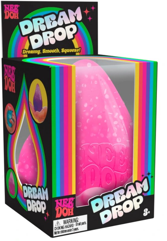 NeeDoh Balle anti-stress - Dream Drop - Rose - 1 pièce - Hauteur environ 8 cm - Balles anti-stress Nee Doh - Fidget Toys