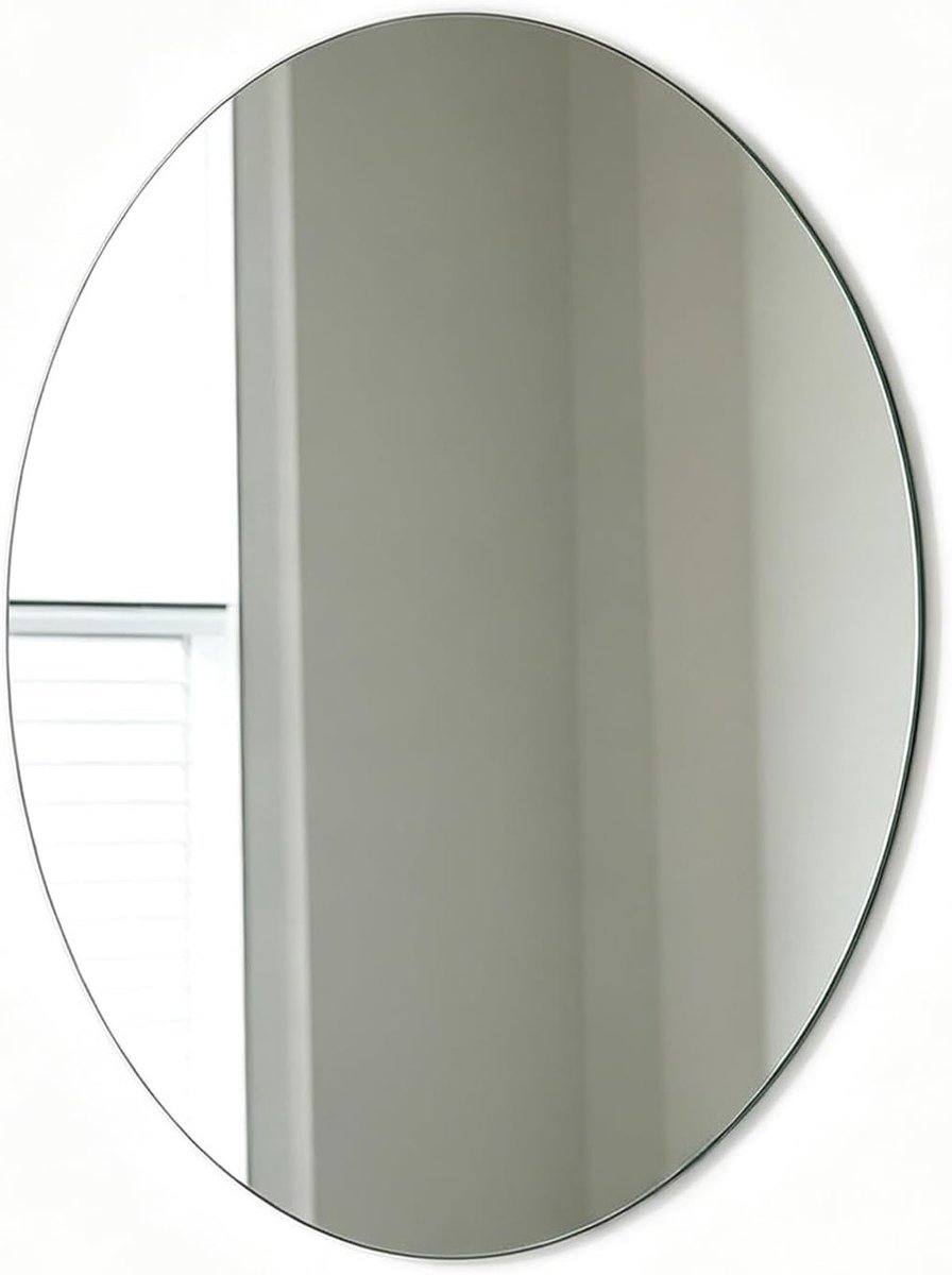 Ovale glazen spiegel 50 x 40 cm voor wanddecoratie, interieurstyling en moderne uitstraling