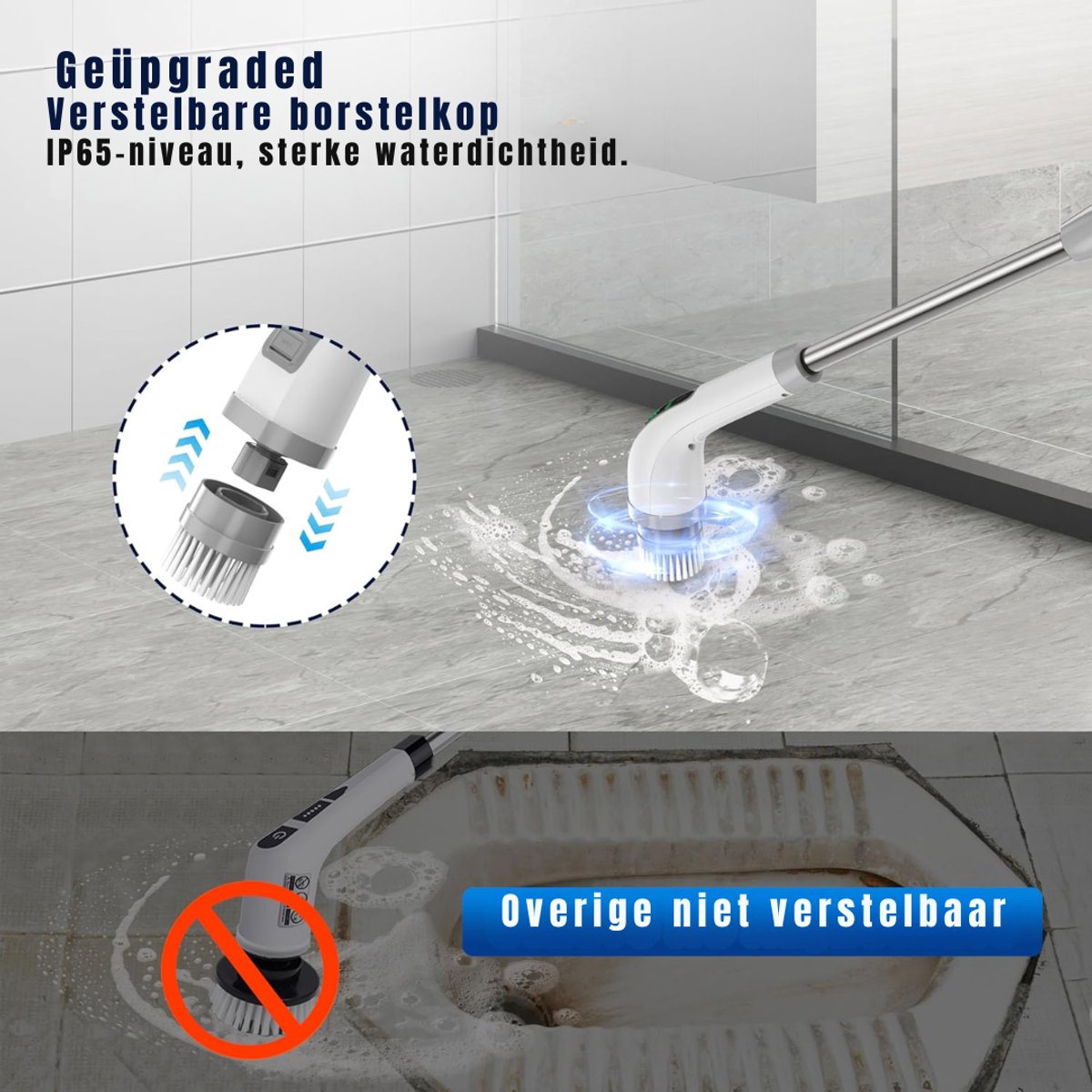 Core® Elektrische Dweil - Dweil - Wit/Grijs - 45cm x 17cm x 8cm