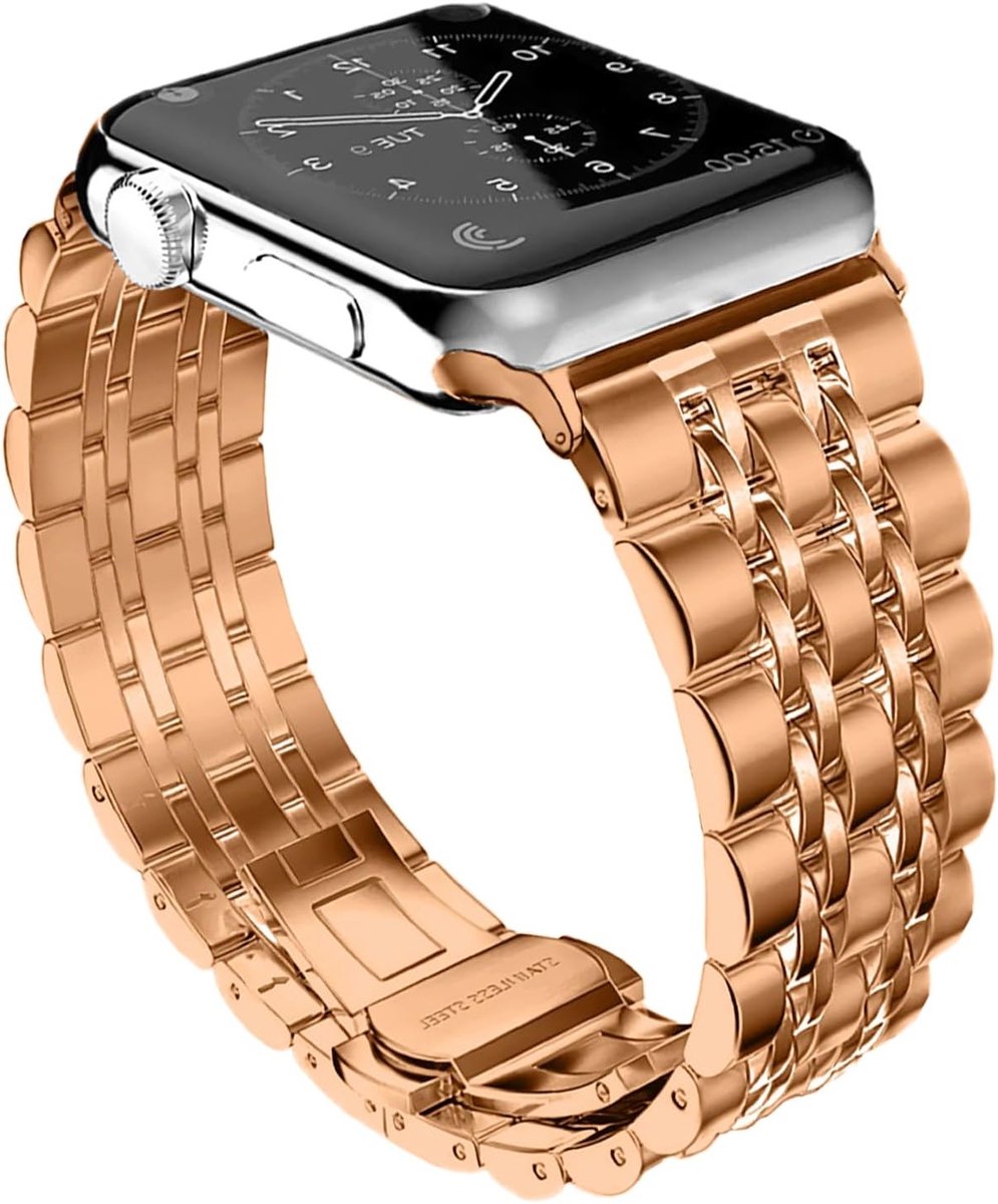Vervangende RVS Horlogeband voor Apple Watch 49 mm 45 mm 44 mm 42 mm - Stijlvolle Metalen Strap voor Vrouwen, Geschikt voor Ultra, SE en Series 1-9