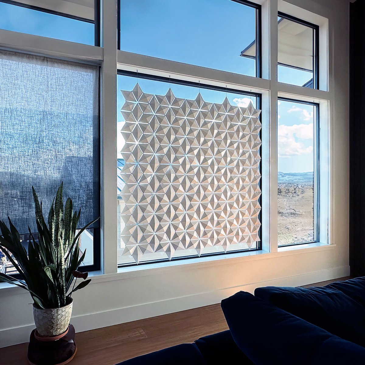 Raam privacy scheidingswand – Facet 170 × 178 cm in wit