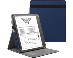 Universele Hoes voor 10.2" en 10.3" eReaders met Vouwbare Flip Stand en Penhouder - Blauw, Geschikt voor Kindle Scribe en Kobo Elipsa
