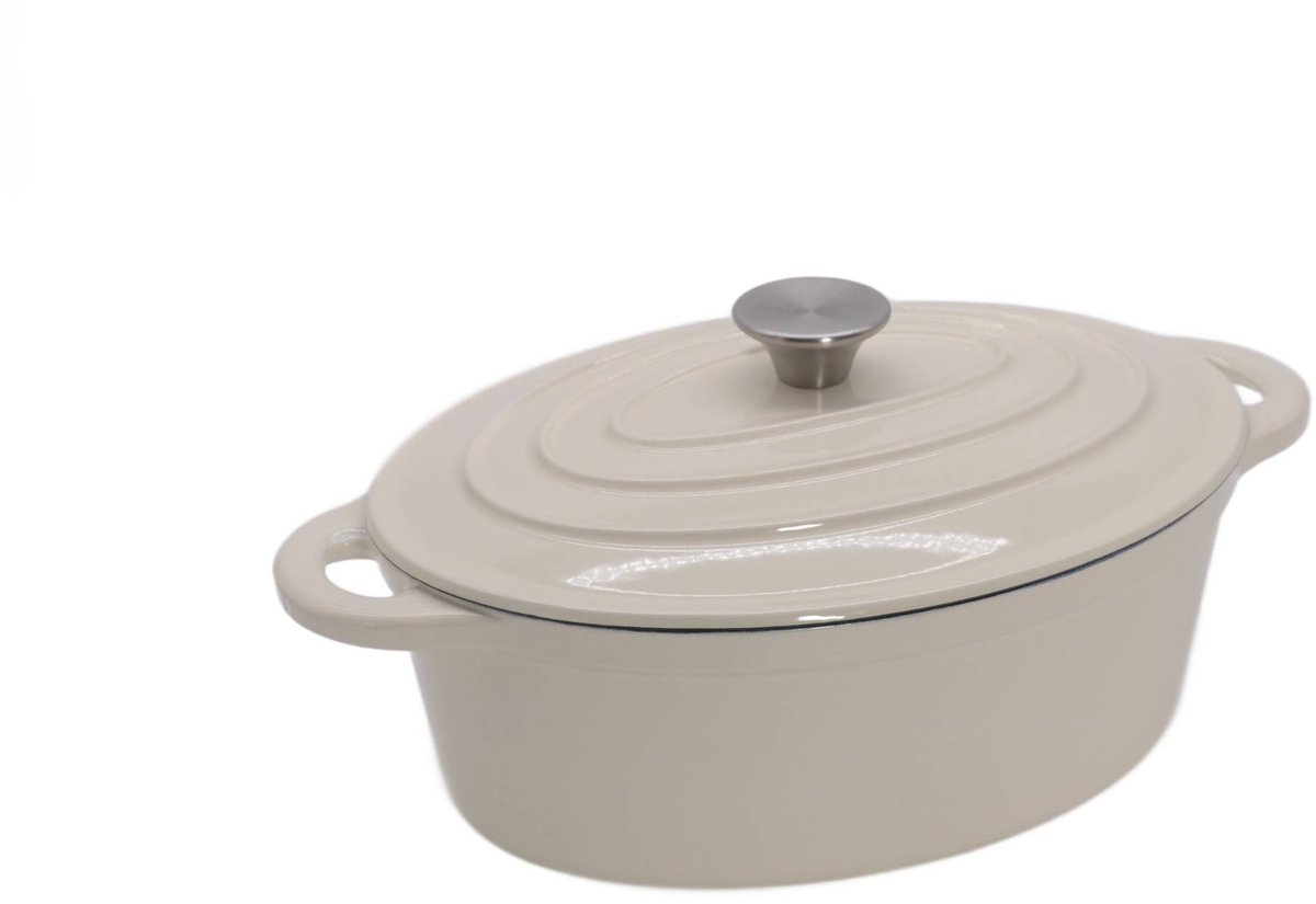 Nois Tierra Serie - Ovale Gietijzeren Pan - 34cm - 6,5L - Crème