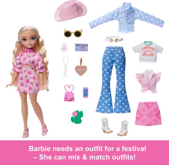 Barbie Dream Besties Festival Looks “Malibu" Doll and Accessories — afbeelding 2