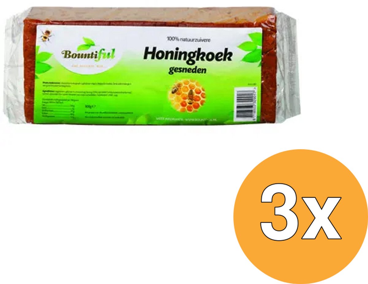 3x Bountiful Honing Ontbijtkoek (500 gr)